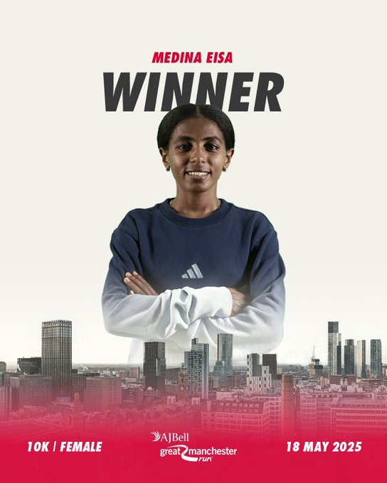 Medina Eisa and Selemon Barega win the 2025 AJ Bell Great Manchester Run